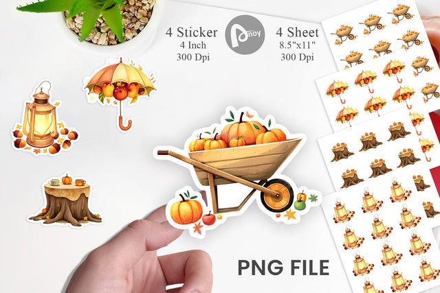 Fall Watercolor Sticker Sublimation artnoy 