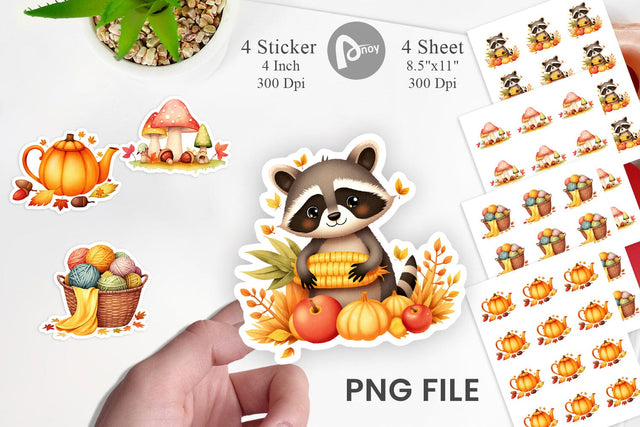 Fall Watercolor Sticker Sublimation artnoy 