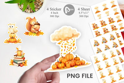 Fall Watercolor Sticker Sublimation artnoy 