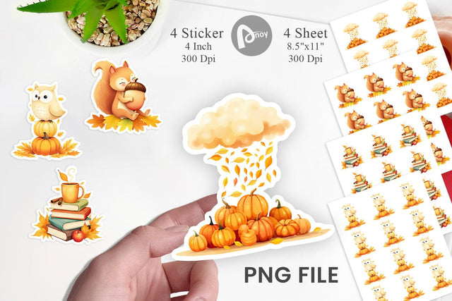 Fall Watercolor Sticker Sublimation artnoy 