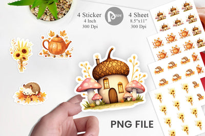 Fall Watercolor Sticker Sublimation artnoy 