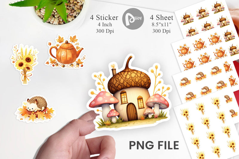 Fall Watercolor Sticker Sublimation artnoy 