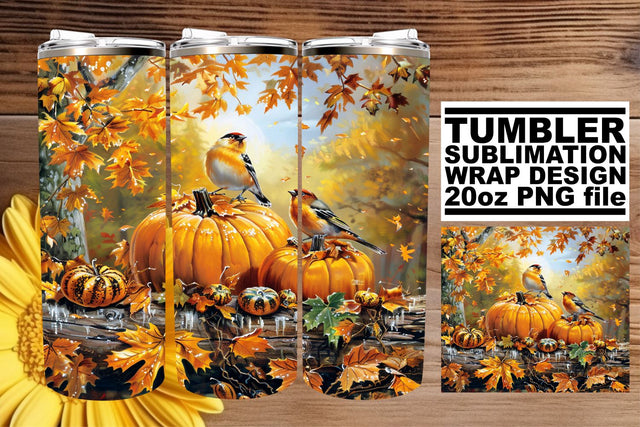 Fall Watercolor Tumbler Wrap - 20oz Sublimation Design Sublimation afrosvg 
