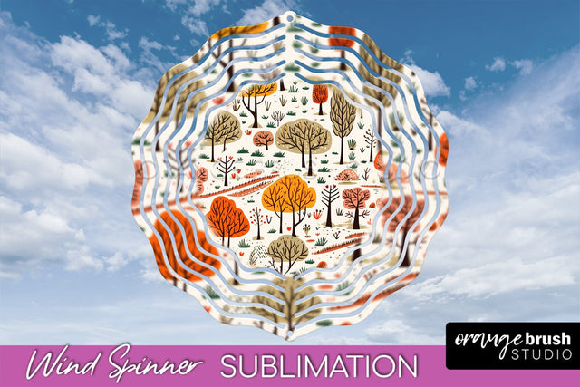 Fall Wind Spinner - Autumn Forest Wind Spinner Sublimation Sublimation OrangeBrushStudio 