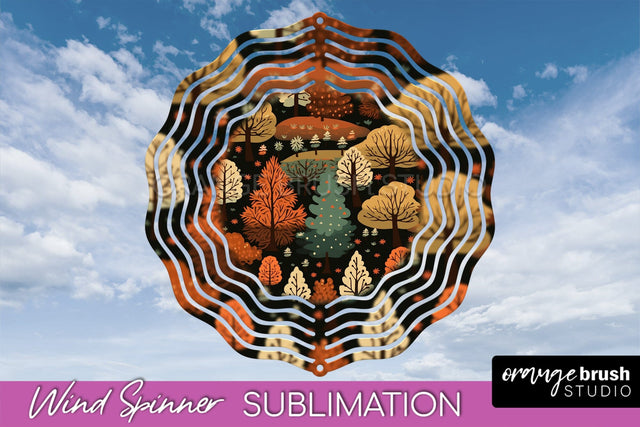 Fall Wind Spinner - Autumn Forest Wind Spinner Sublimation Sublimation OrangeBrushStudio 