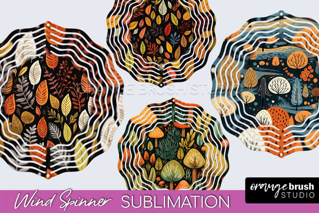 Fall Wind Spinner - Autumn Forest Wind Spinner Sublimation Sublimation OrangeBrushStudio 