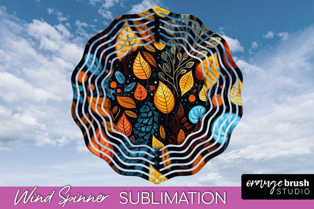 Fall Wind Spinner - Autumn Forest Wind Spinner Sublimation Sublimation OrangeBrushStudio 