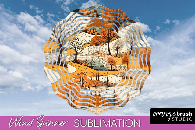 Fall Wind Spinner - Autumn Forest Wind Spinner Sublimation Sublimation OrangeBrushStudio 