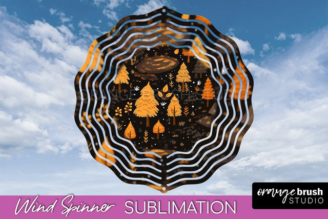 Fall Wind Spinner - Autumn Forest Wind Spinner Sublimation Sublimation OrangeBrushStudio 