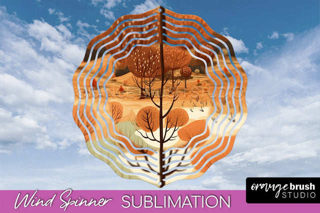 Fall Wind Spinner - Autumn Forest Wind Spinner Sublimation Sublimation OrangeBrushStudio 