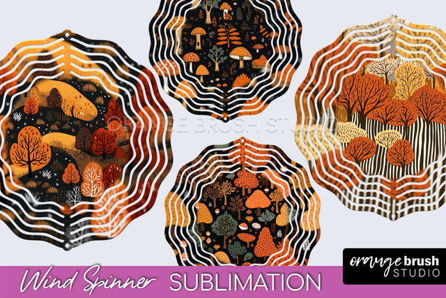 Fall Wind Spinner - Autumn Forest Wind Spinner Sublimation Sublimation OrangeBrushStudio 