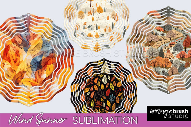 Fall Wind Spinner - Autumn Forest Wind Spinner Sublimation Sublimation OrangeBrushStudio 