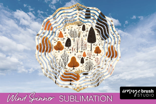 Fall Wind Spinner - Autumn Forest Wind Spinner Sublimation Sublimation OrangeBrushStudio 