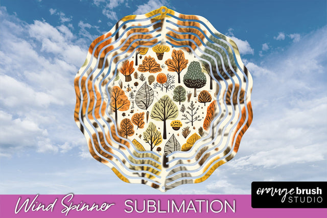 Fall Wind Spinner - Autumn Forest Wind Spinner Sublimation Sublimation OrangeBrushStudio 