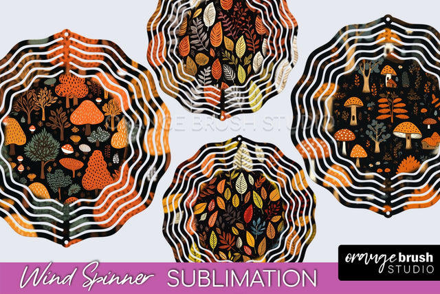 Fall Wind Spinner - Autumn Forest Wind Spinner Sublimation Sublimation OrangeBrushStudio 