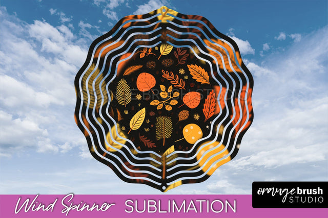 Fall Wind Spinner - Autumn Forest Wind Spinner Sublimation Sublimation OrangeBrushStudio 