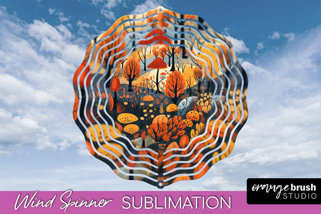 Fall Wind Spinner - Autumn Forest Wind Spinner Sublimation Sublimation OrangeBrushStudio 