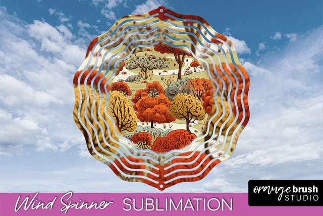 Fall Wind Spinner - Autumn Forest Wind Spinner Sublimation Sublimation OrangeBrushStudio 