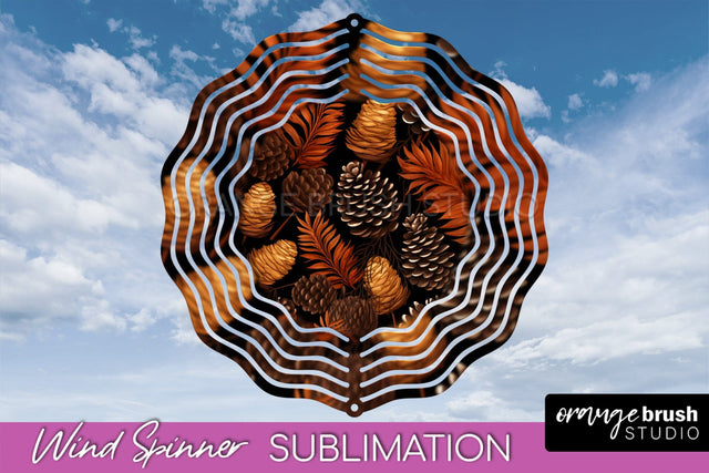 Fall Wind Spinner - Autumn Forest Wind Spinner Sublimation Sublimation OrangeBrushStudio 