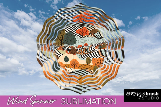 Fall Wind Spinner - Autumn Forest Wind Spinner Sublimation Sublimation OrangeBrushStudio 