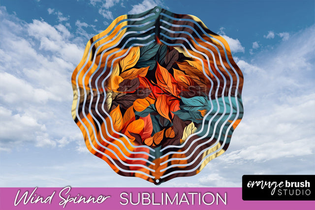 Fall Wind Spinner - Autumn Forest Wind Spinner Sublimation Sublimation OrangeBrushStudio 