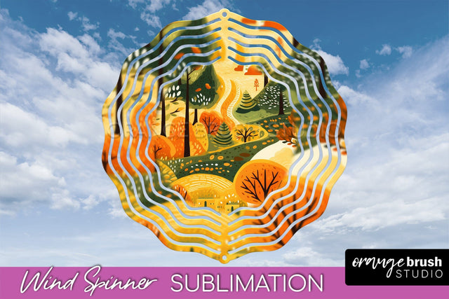 Fall Wind Spinner - Autumn Forest Wind Spinner Sublimation Sublimation OrangeBrushStudio 