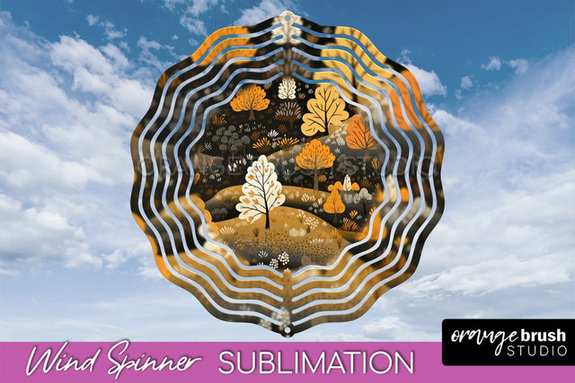 Fall Wind Spinner - Autumn Forest Wind Spinner Sublimation Sublimation OrangeBrushStudio 