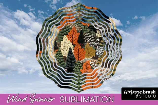 Fall Wind Spinner - Autumn Forest Wind Spinner Sublimation Sublimation OrangeBrushStudio 