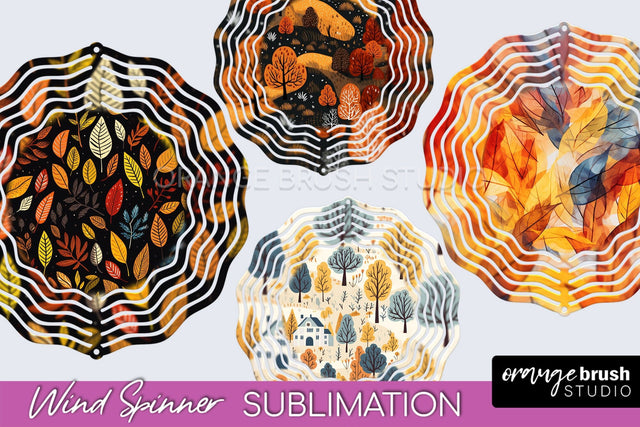 Fall Wind Spinner - Autumn Forest Wind Spinner Sublimation Sublimation OrangeBrushStudio 