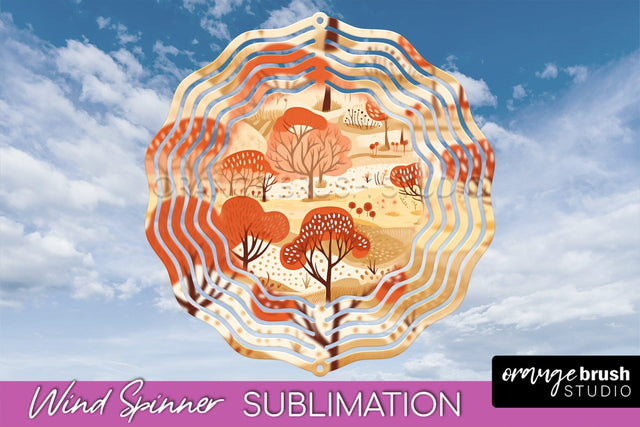 Fall Wind Spinner - Autumn Forest Wind Spinner Sublimation Sublimation OrangeBrushStudio 