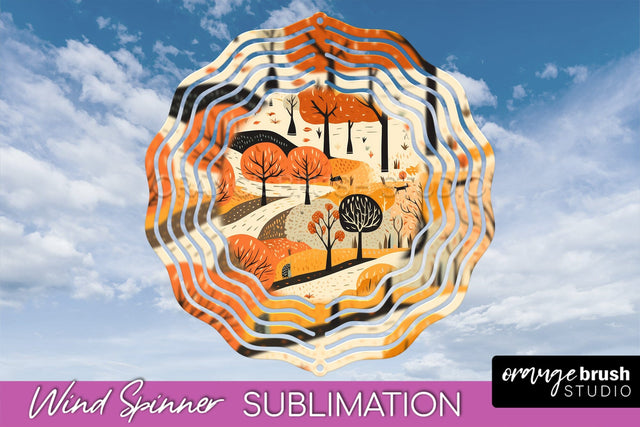 Fall Wind Spinner - Autumn Forest Wind Spinner Sublimation Sublimation OrangeBrushStudio 