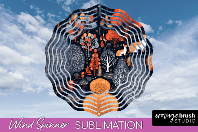 Fall Wind Spinner - Autumn Forest Wind Spinner Sublimation Sublimation OrangeBrushStudio 