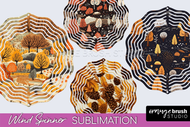Fall Wind Spinner - Autumn Forest Wind Spinner Sublimation Sublimation OrangeBrushStudio 