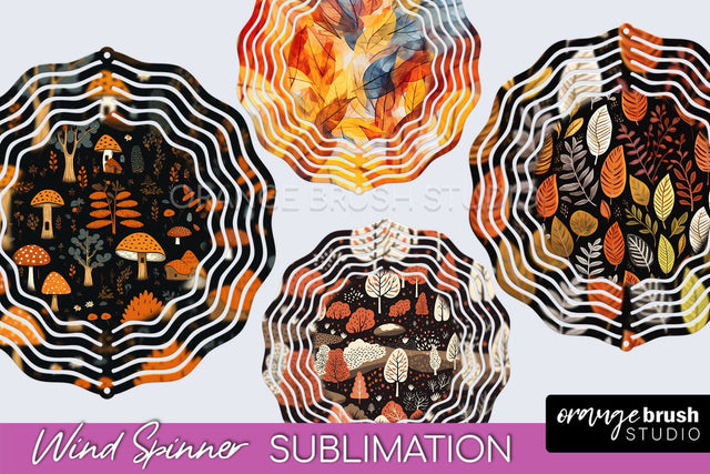 Fall Wind Spinner - Autumn Forest Wind Spinner Sublimation Sublimation OrangeBrushStudio 