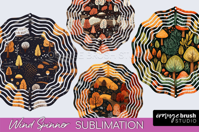 Fall Wind Spinner - Autumn Forest Wind Spinner Sublimation Sublimation OrangeBrushStudio 