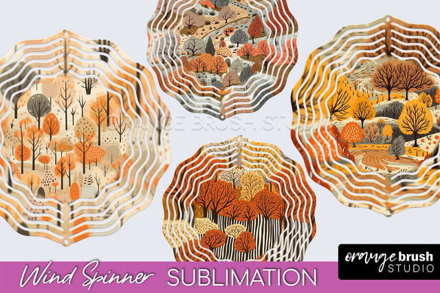 Fall Wind Spinner - Autumn Forest Wind Spinner Sublimation Sublimation OrangeBrushStudio 