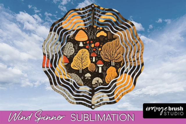 Fall Wind Spinner - Autumn Forest Wind Spinner Sublimation Sublimation OrangeBrushStudio 