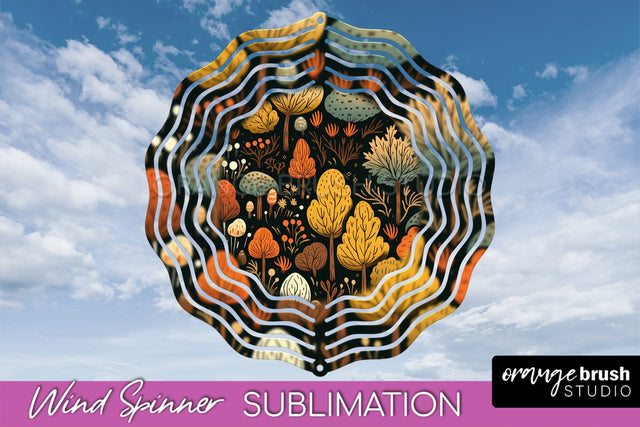 Fall Wind Spinner - Autumn Forest Wind Spinner Sublimation Sublimation OrangeBrushStudio 