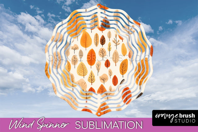 Fall Wind Spinner - Autumn Forest Wind Spinner Sublimation Sublimation OrangeBrushStudio 