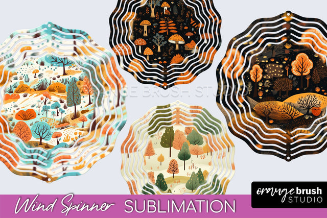 Fall Wind Spinner - Autumn Forest Wind Spinner Sublimation Sublimation OrangeBrushStudio 