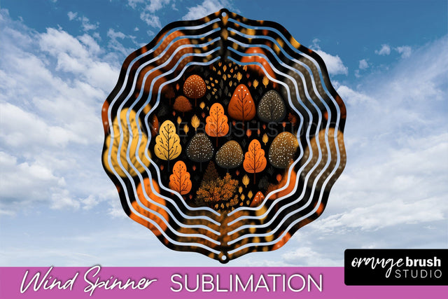 Fall Wind Spinner - Autumn Forest Wind Spinner Sublimation Sublimation OrangeBrushStudio 