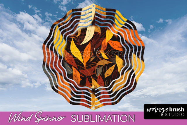 Fall Wind Spinner - Autumn Forest Wind Spinner Sublimation Sublimation OrangeBrushStudio 