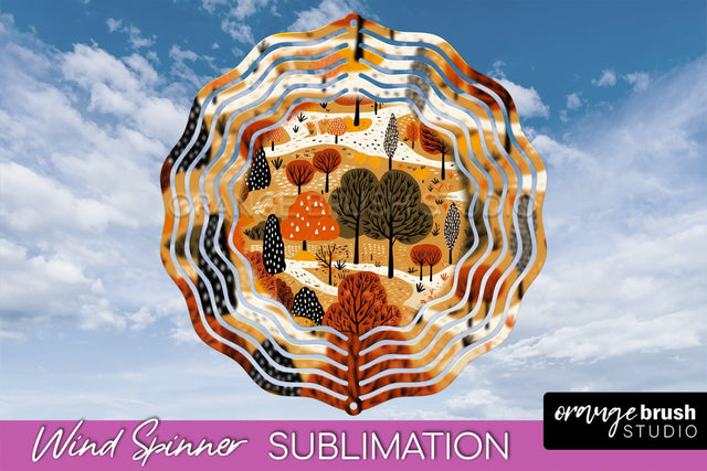 Fall Wind Spinner - Autumn Forest Wind Spinner Sublimation Sublimation OrangeBrushStudio 
