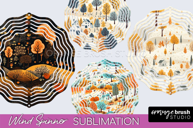 Fall Wind Spinner - Autumn Forest Wind Spinner Sublimation Sublimation OrangeBrushStudio 