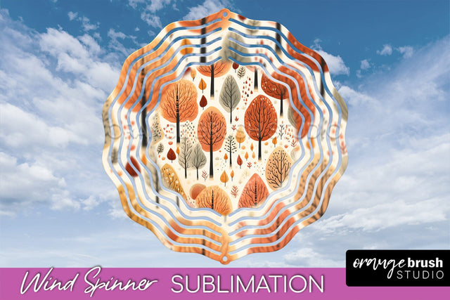 Fall Wind Spinner - Autumn Forest Wind Spinner Sublimation Sublimation OrangeBrushStudio 