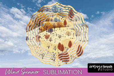 Fall Wind Spinner - Autumn Forest Wind Spinner Sublimation Sublimation OrangeBrushStudio 