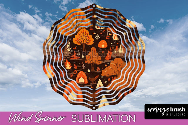 Fall Wind Spinner - Autumn Forest Wind Spinner Sublimation Sublimation OrangeBrushStudio 