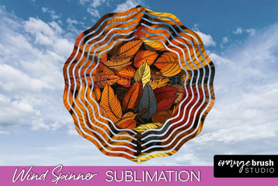 Fall Wind Spinner - Autumn Forest Wind Spinner Sublimation Sublimation OrangeBrushStudio 