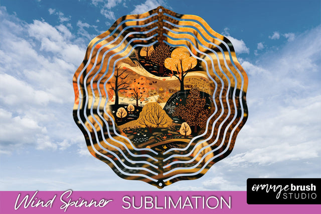 Fall Wind Spinner - Autumn Forest Wind Spinner Sublimation Sublimation OrangeBrushStudio 