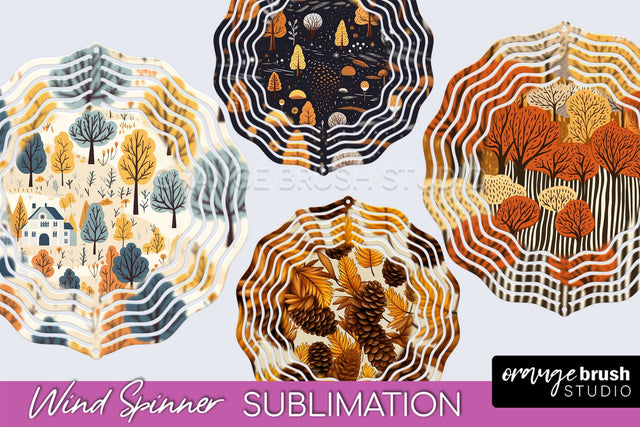 Fall Wind Spinner - Autumn Forest Wind Spinner Sublimation Sublimation OrangeBrushStudio 